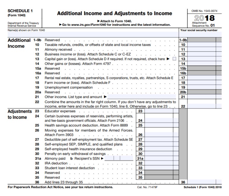 Form 1040 Schedule 1