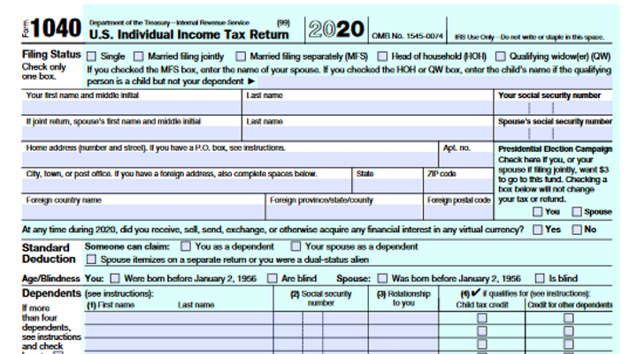 Form 1040 2020