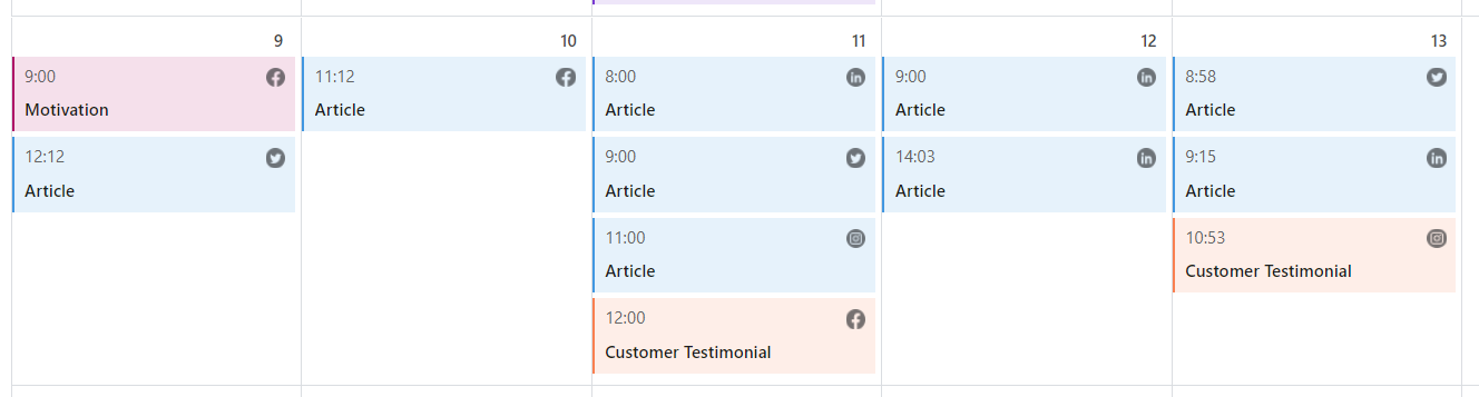 social media monthly plan