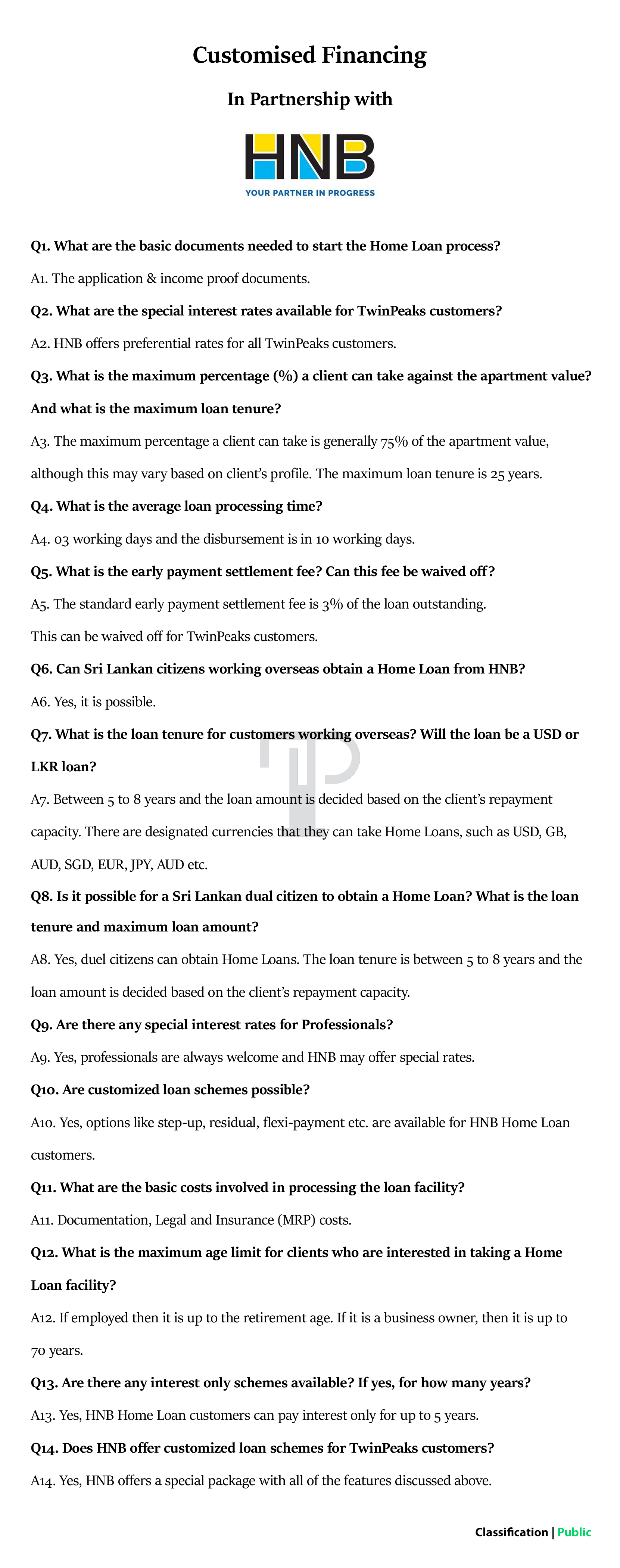 HNB Home Loan Questions