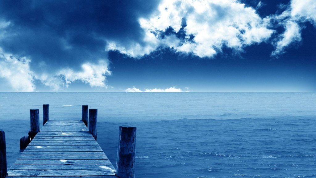 Relaxing boat dock with clouds