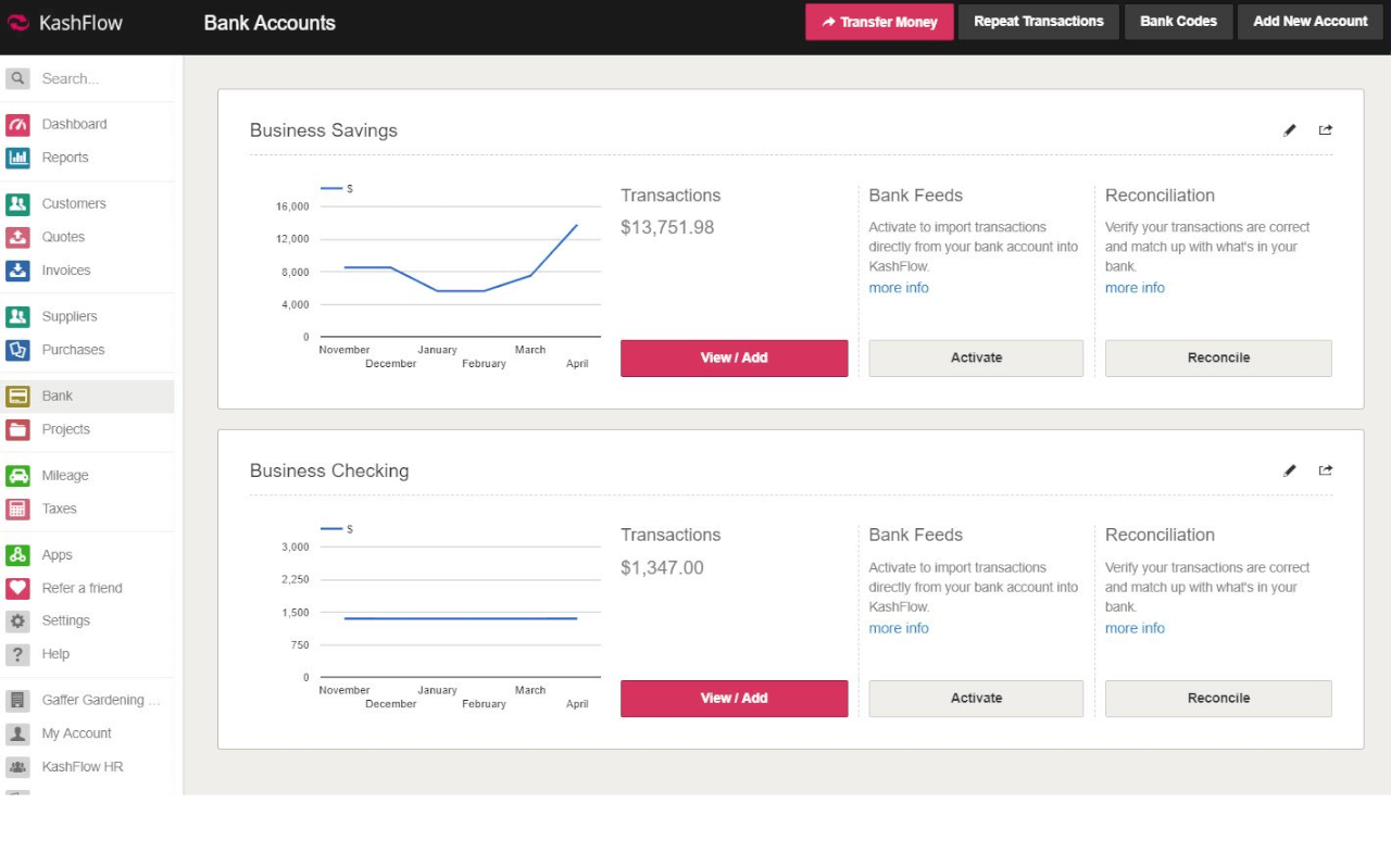 KashFlow Screenshot
