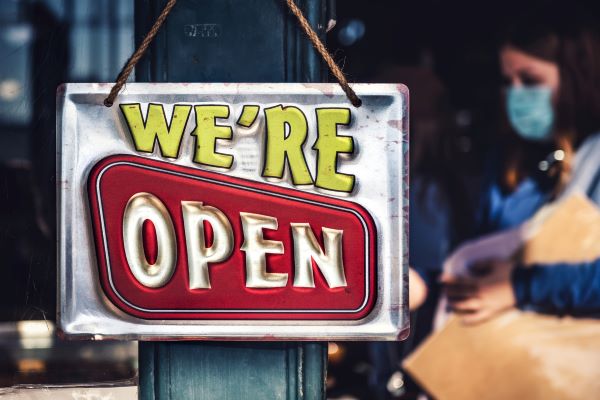 "open" sign for cafe