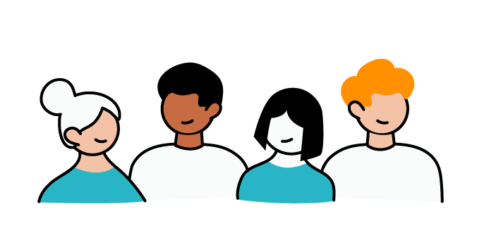 Illustration showing group of people