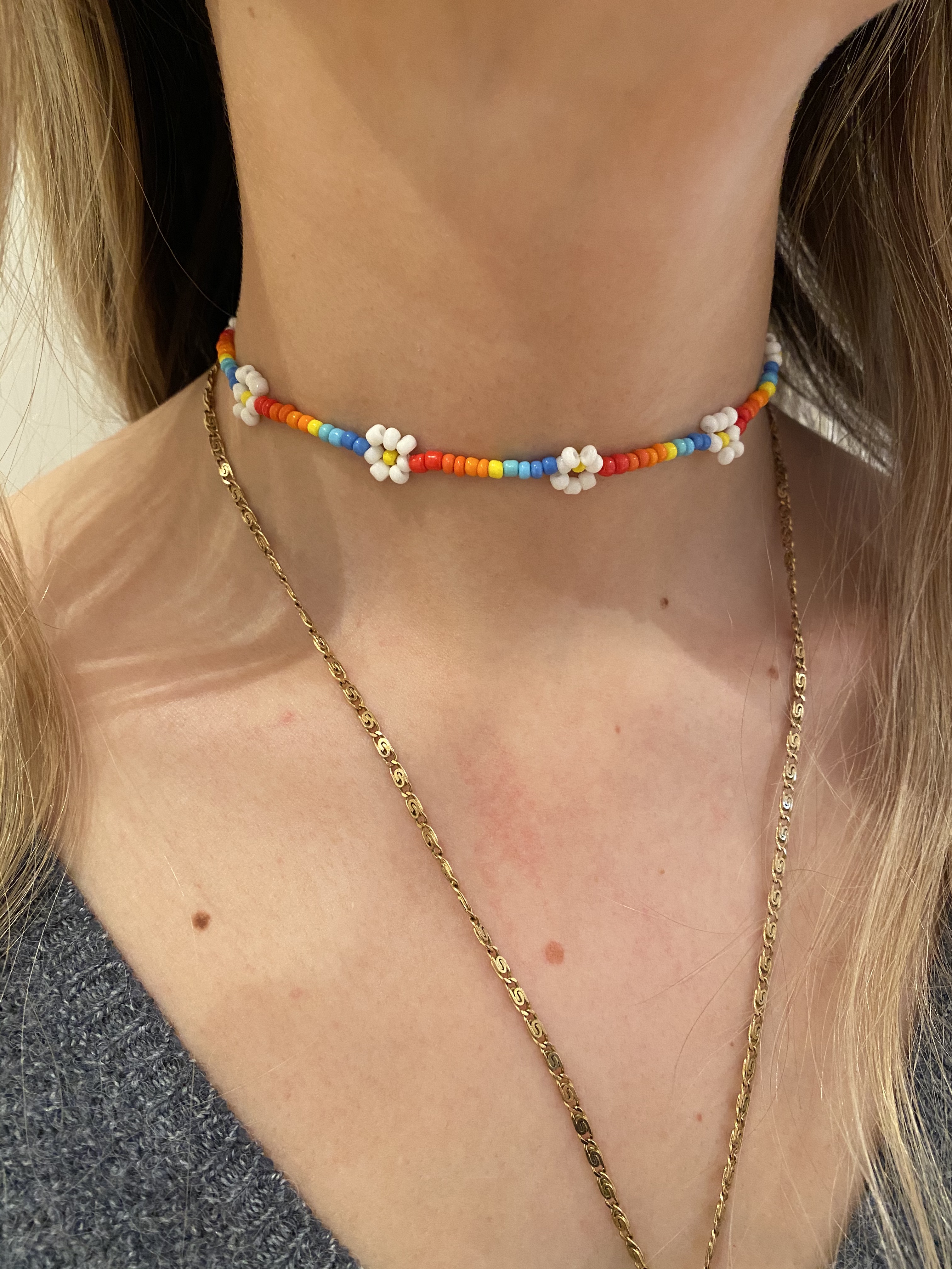 Lucky Elephant - Rainbow Daisy Beaded 
