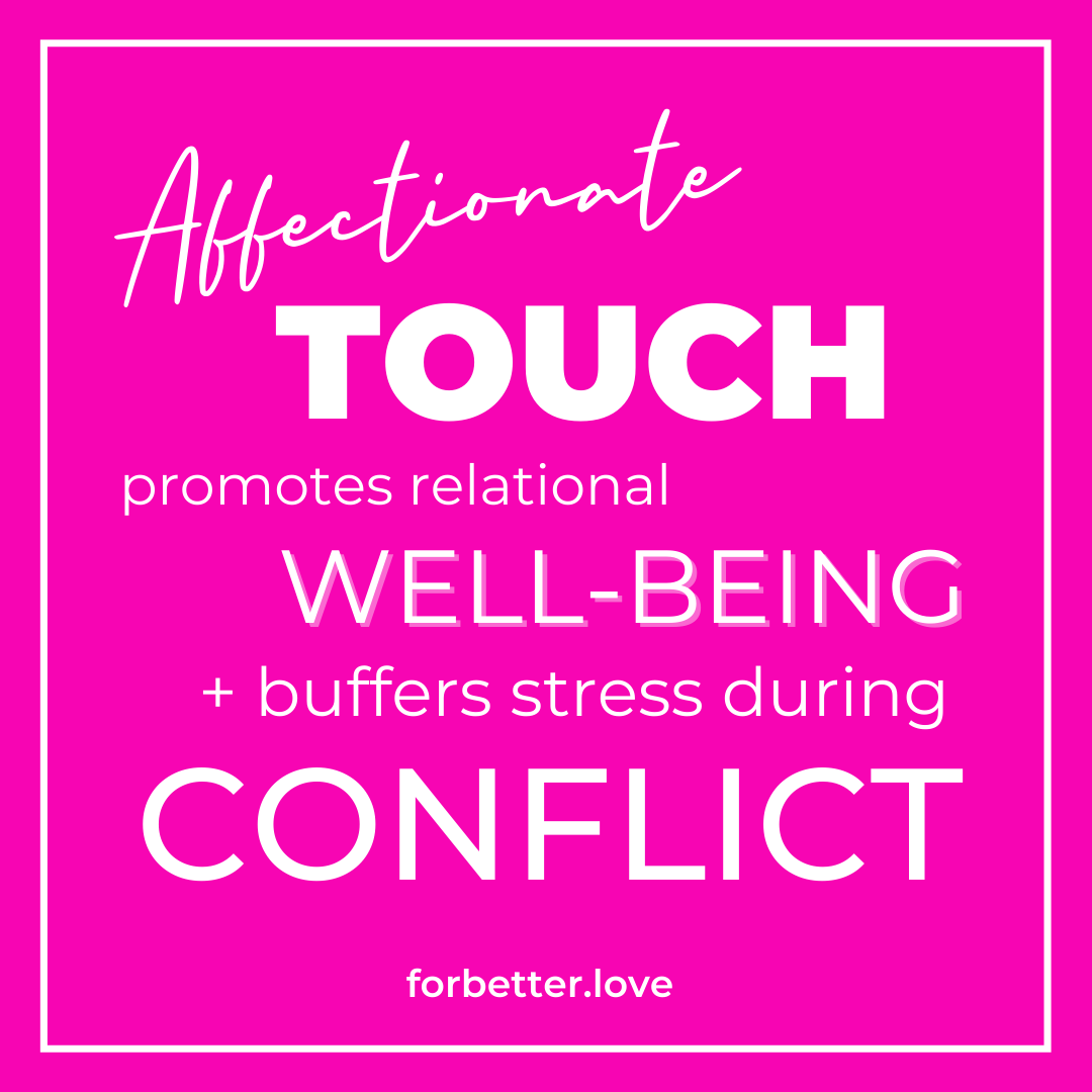 Affectionate touch promotes relational well being buffers stress during conflict