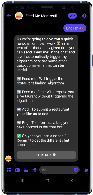 Feedme Chatbot