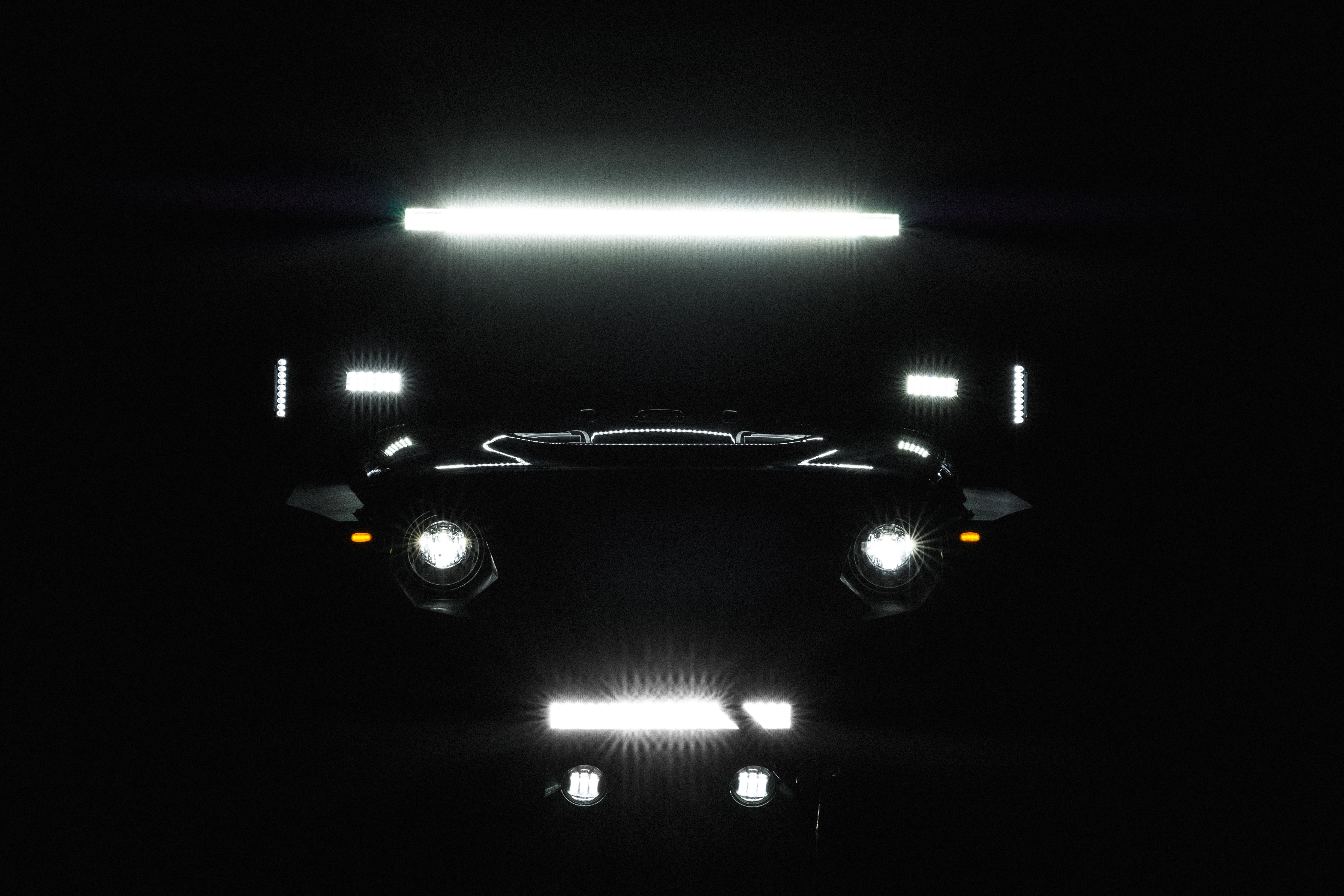 Car with LED lights