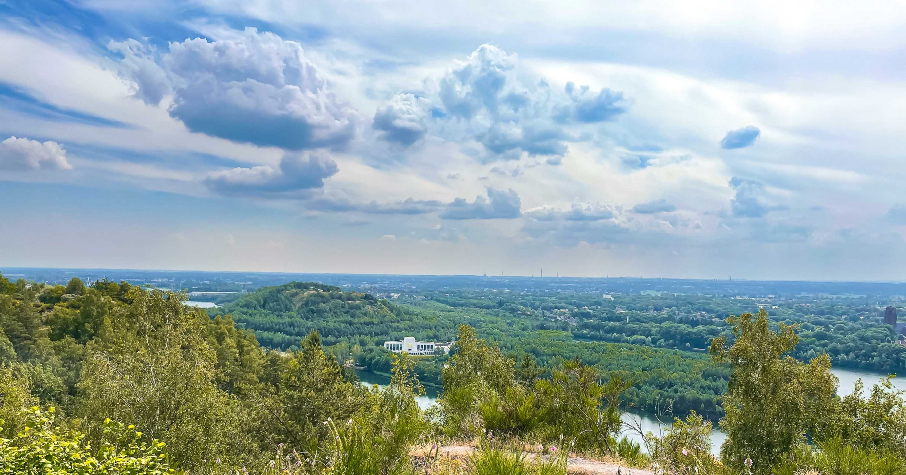 Views across Limburg towards the horizon from the top of a hill at Terhills, Belgium