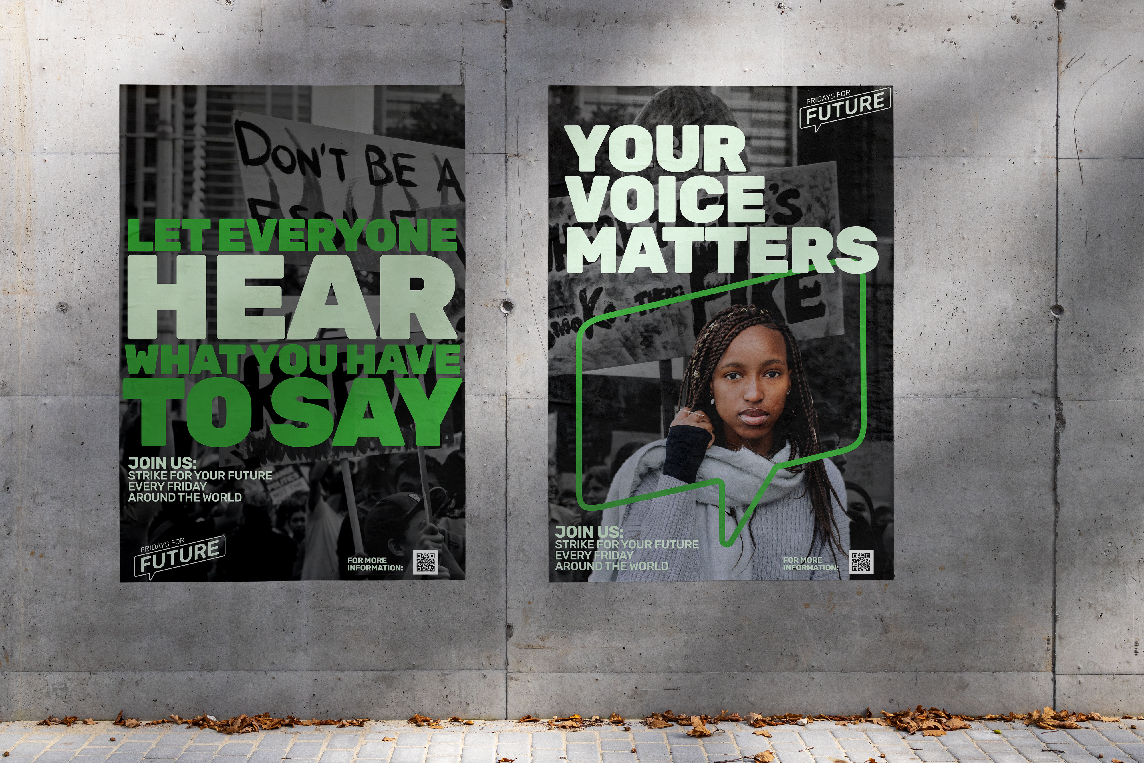 mock up of fridays for future posters on a wall