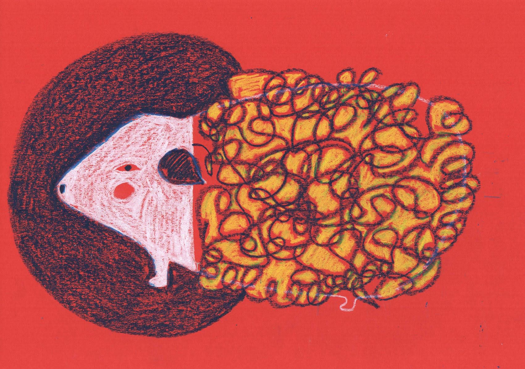 artwork, drawing, red, colorful, alexandra feusi,