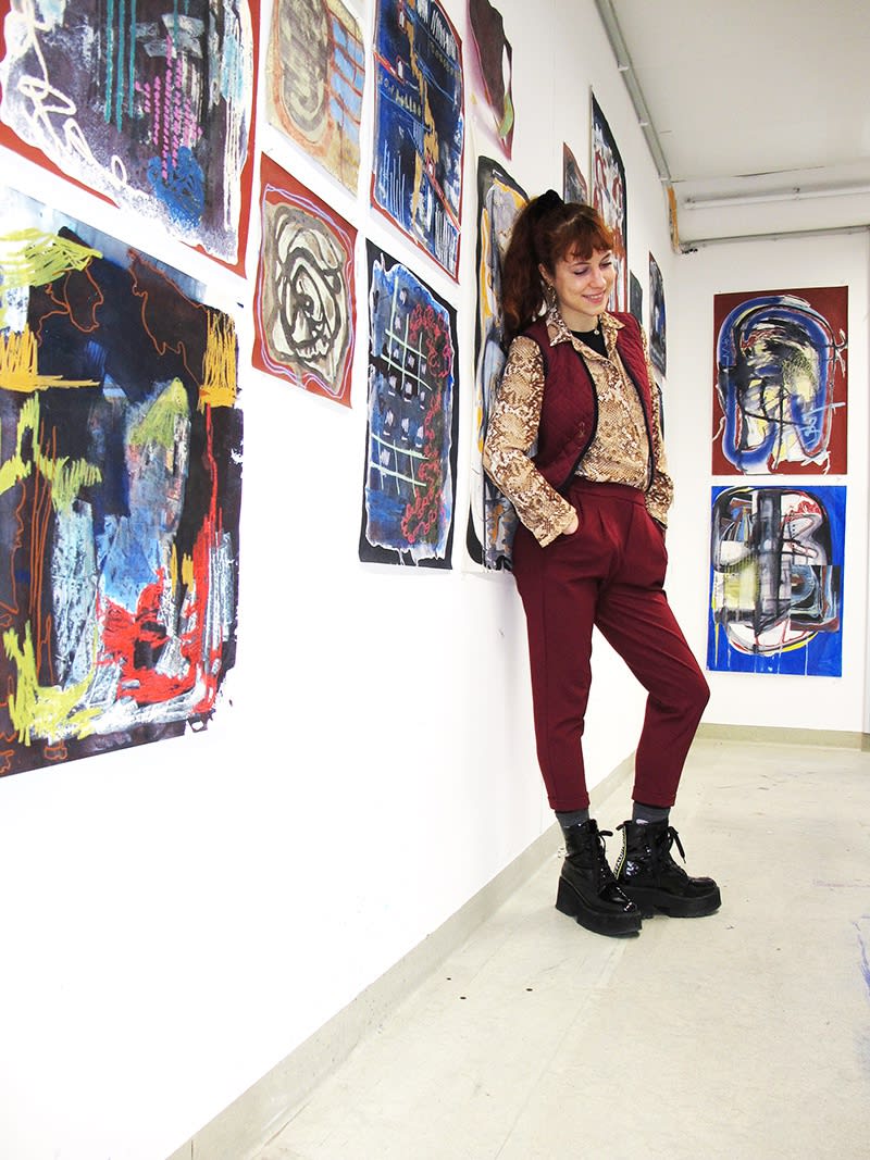 happy artist, new, abstract painting vienna