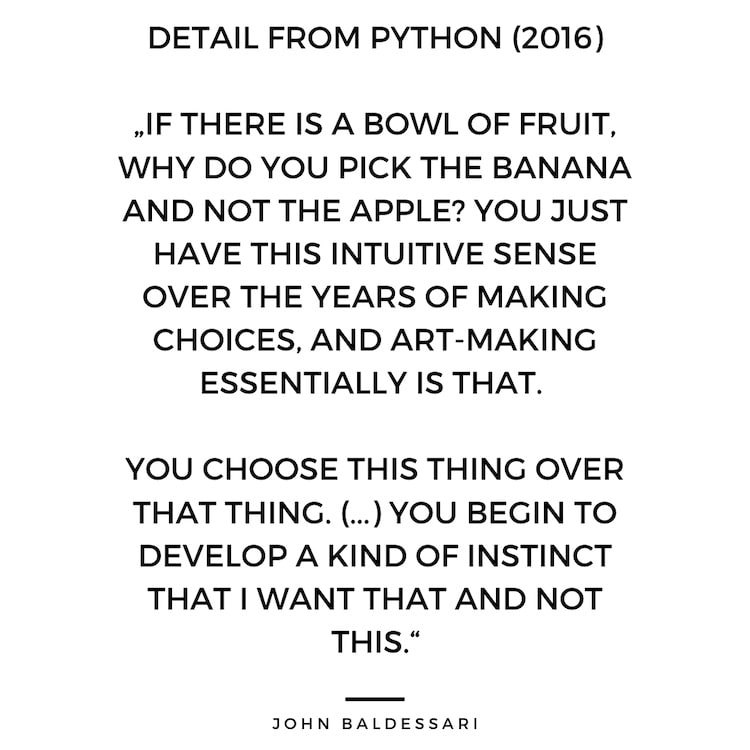 john baldessari, quote