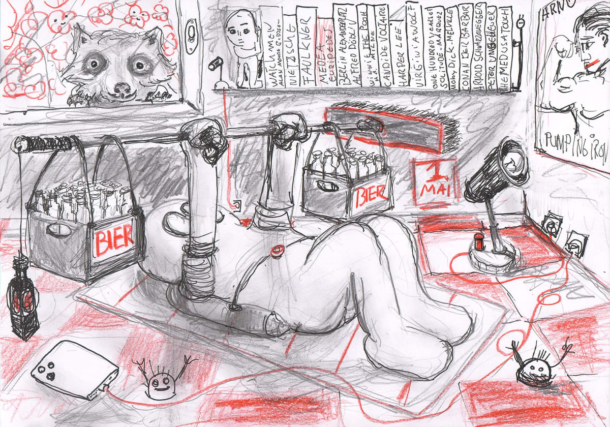 artist in lock down, drawing by artists