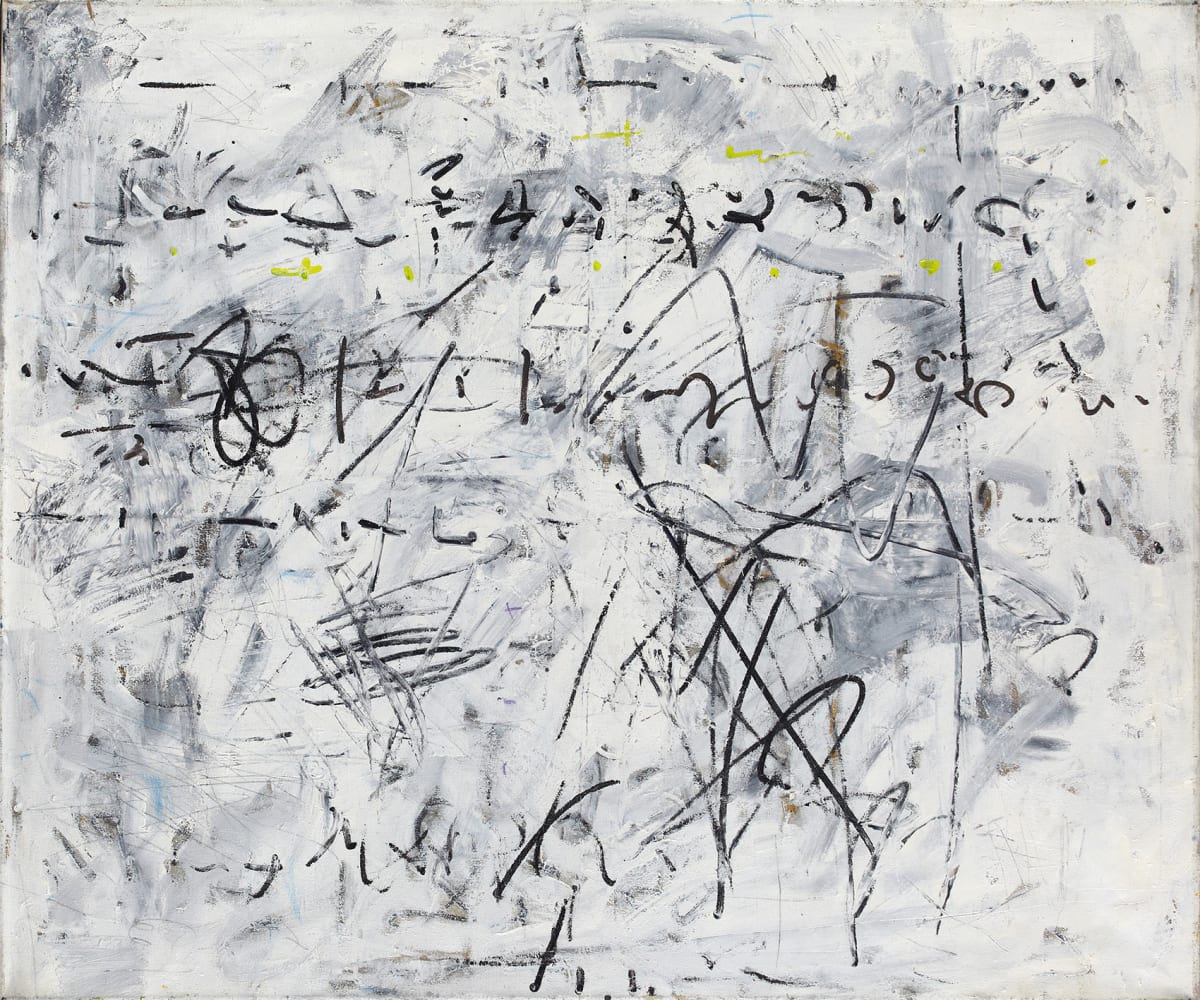 emil tomans, artist, artwork, viewing room, mixed media black and white brushstrokes on canvas