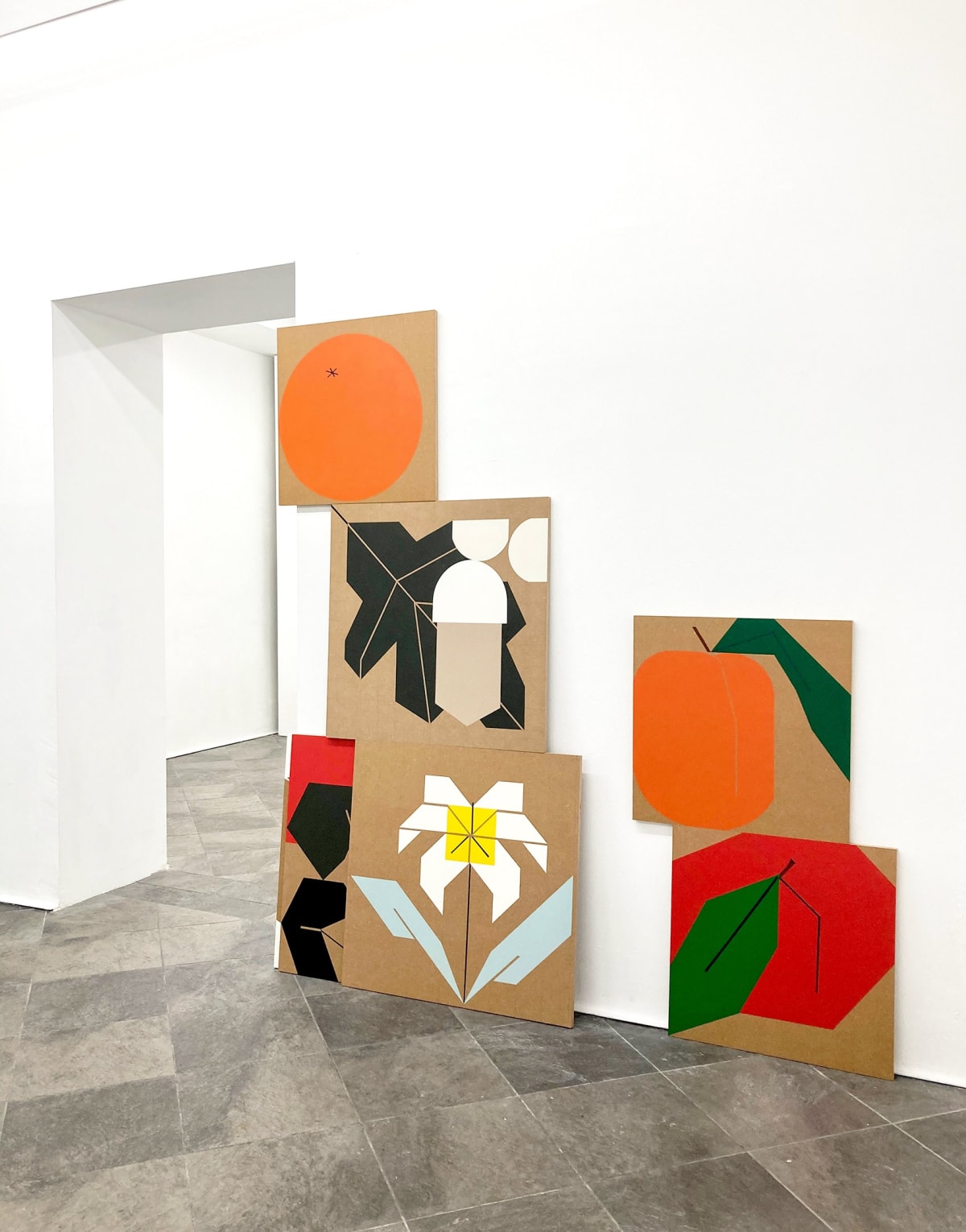 image shows artwork leaning against the wall from artist Siggi Hofer