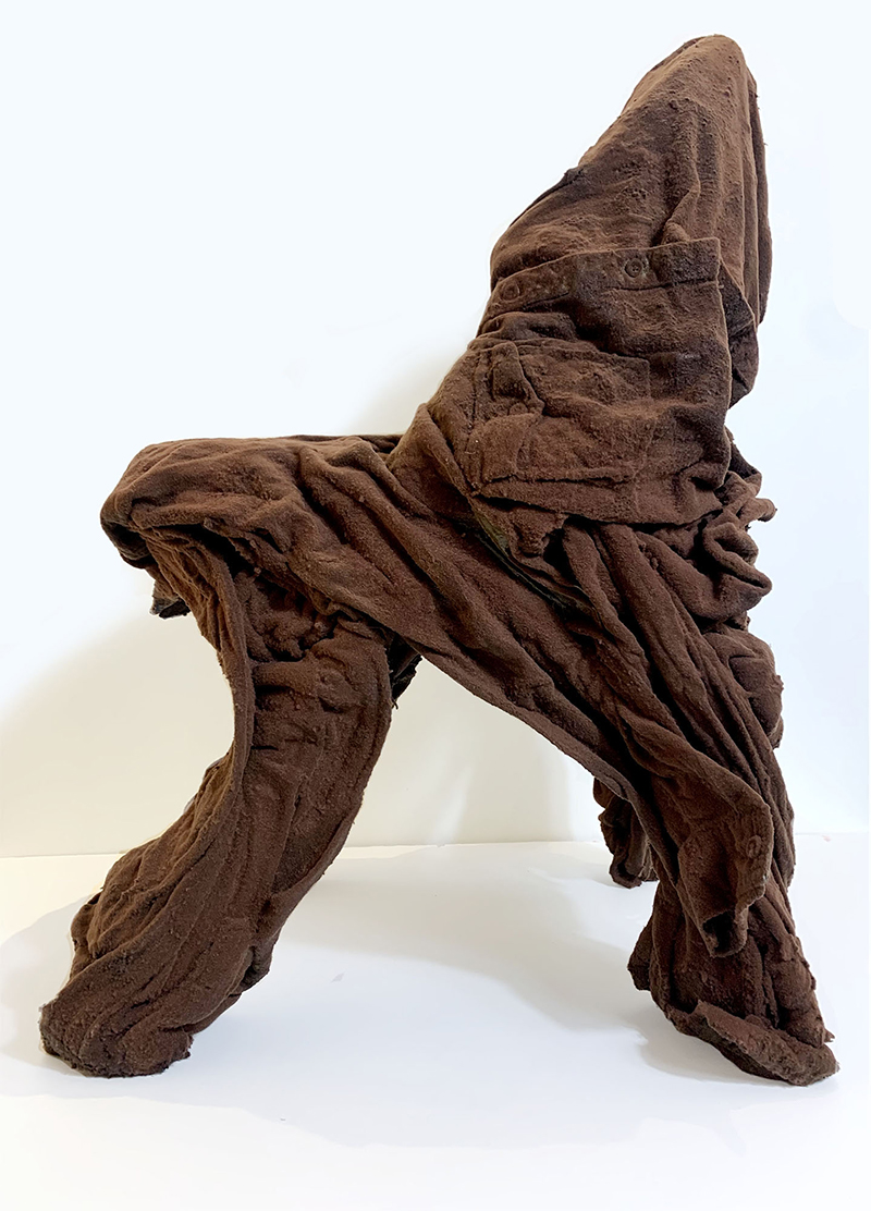 noah kashiani, up-cycled flannel shirts, metal, sculpture, artist focus