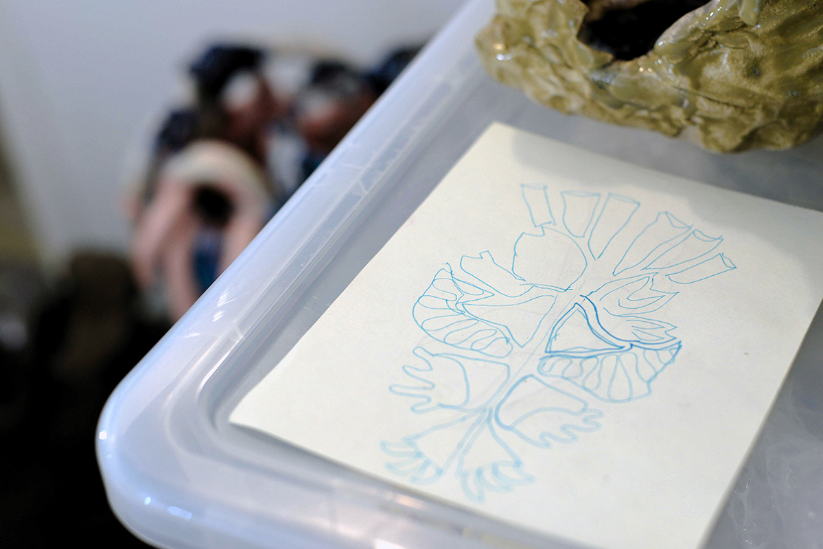 mira makai studio view, work in progress, drawing, contemporary artist