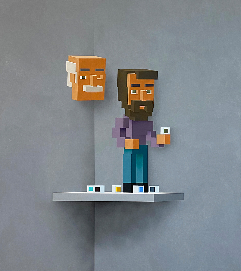 platform, artist to watch, oil paint on canvas, portrait, figurative, cognitive sculpture,