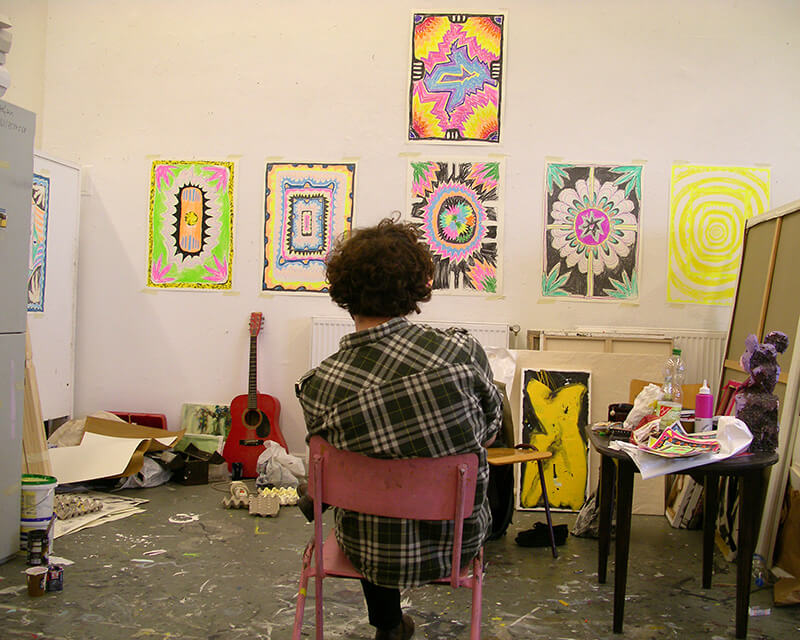 inside, private, view, work, reflection, psychedelic, loud