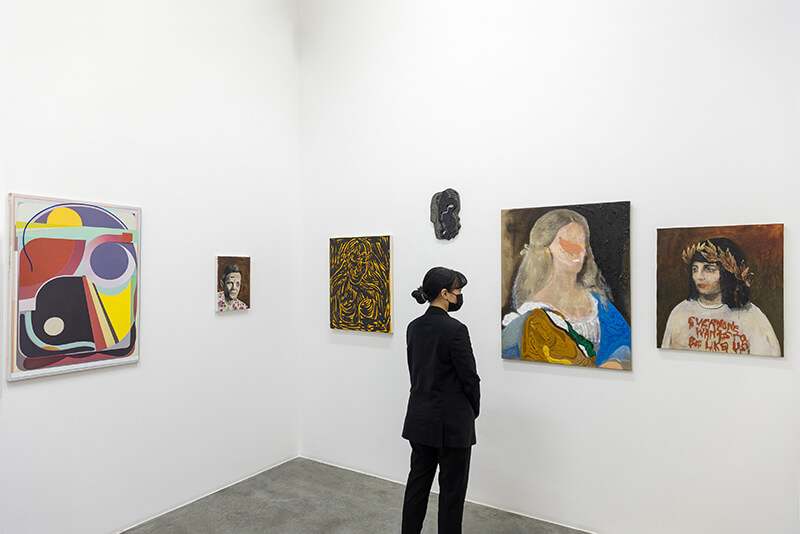 beer, wooden panels, small, portraits, busts, objects, mixed media, nada, kourosh, dubai