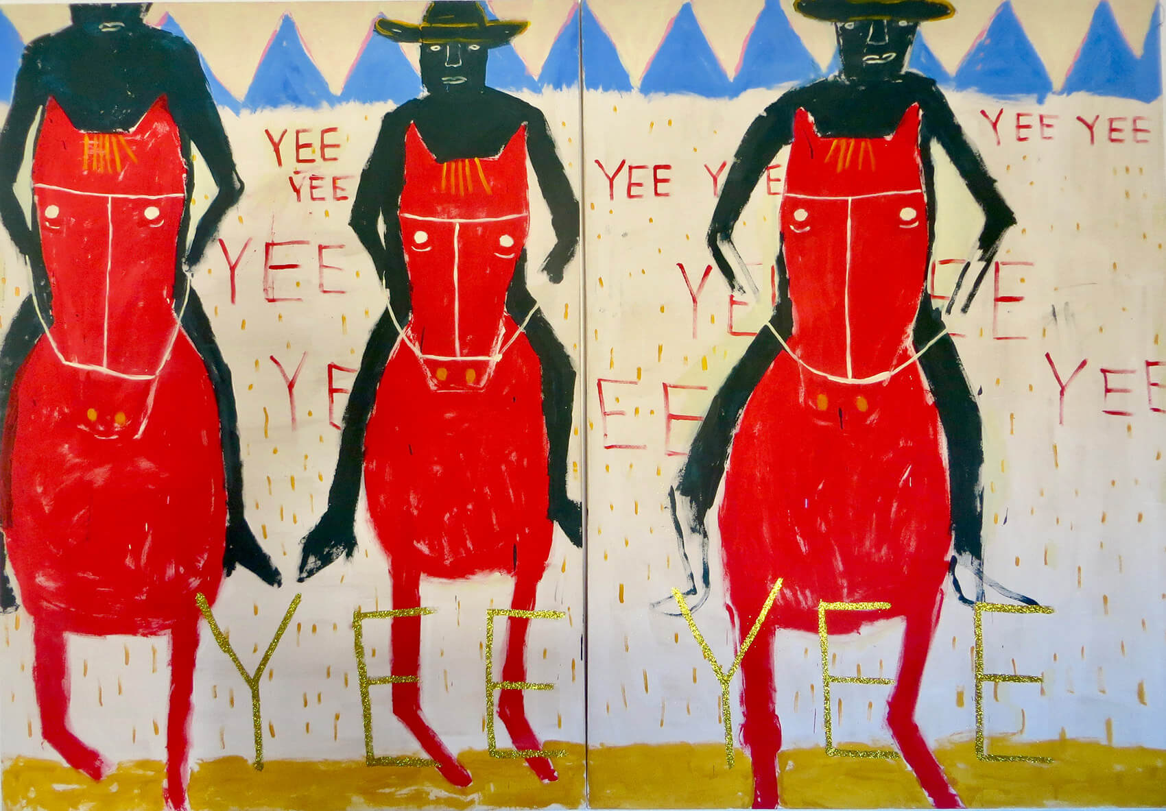 european painter, platform, viewing room, exhibition, show,