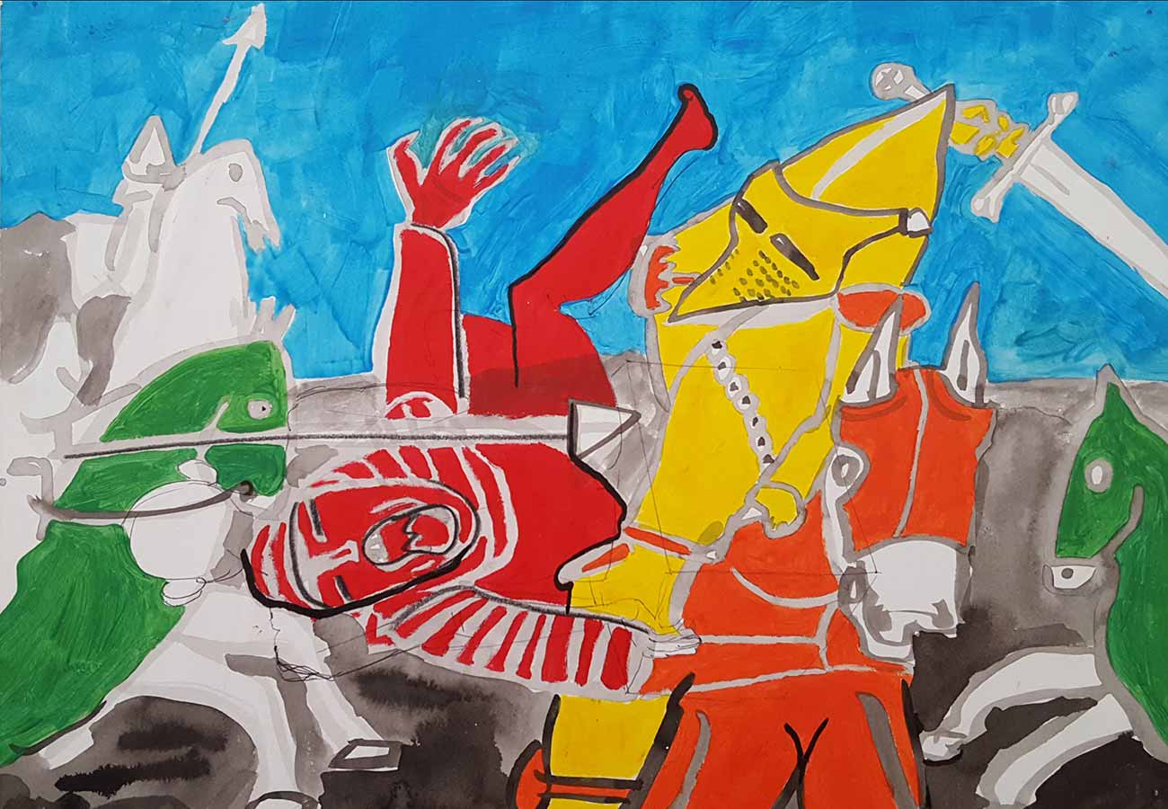 clément jacques-vossen, figurative paintings, fantasy worlds, medieval, history, contemporary culture, online viewing rooms, symbolism