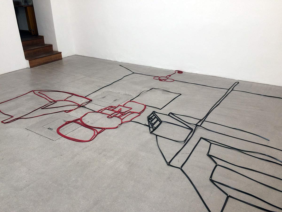 floor installation, living room, leather, artwork, contemporary, viewing room, munchies art club