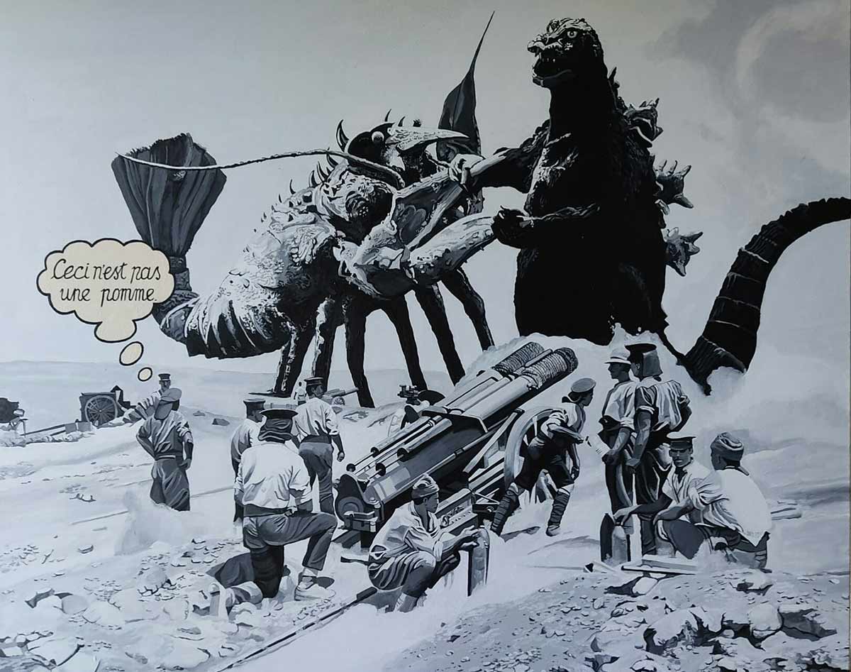 dinosaurs, dutch, destruction, ufo, sci fi, mural, portrait, interview, story, discover, explore