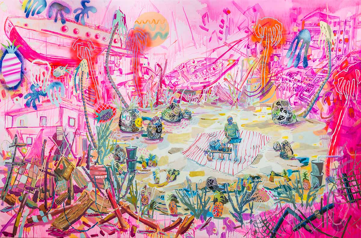 overrun canvas, works on paper, available work, emerging female artist