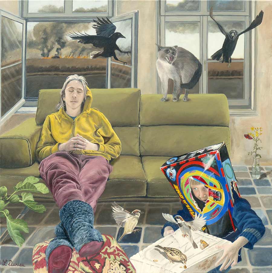 paintings, contemporary painting , magic realism animals oil painting oil on canvas