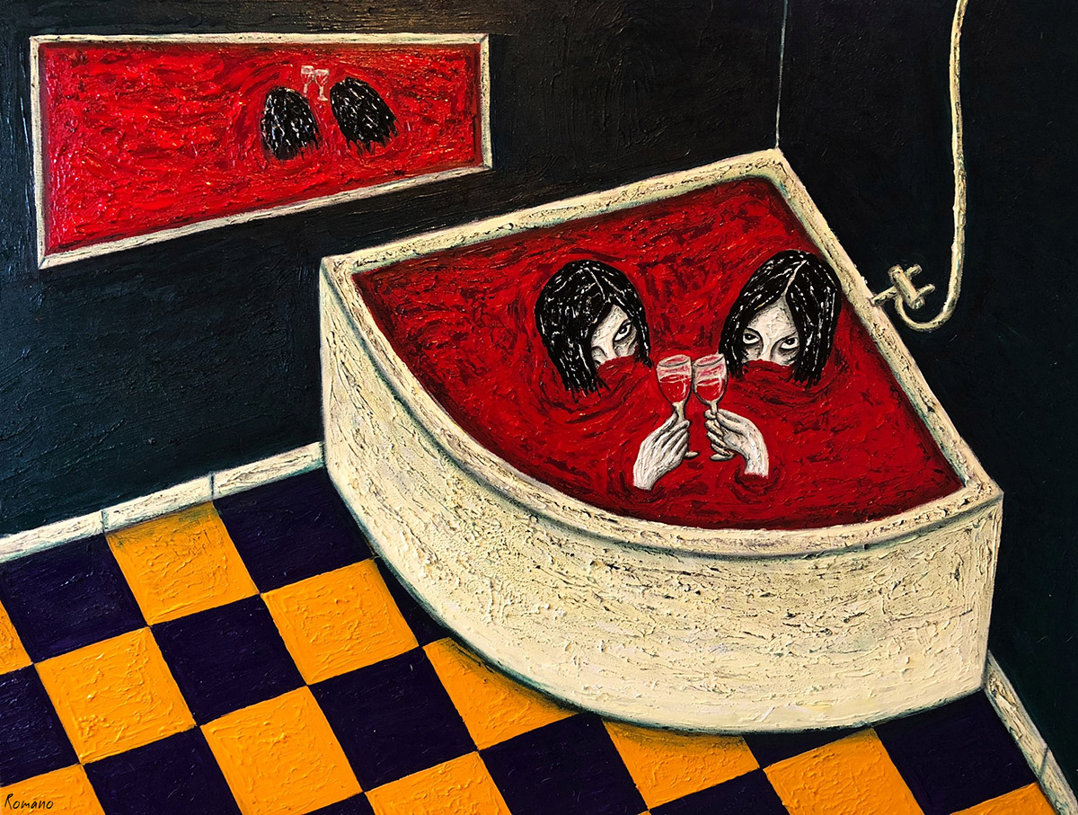 female painters, work on paper, canvas, paint strokes, brush,