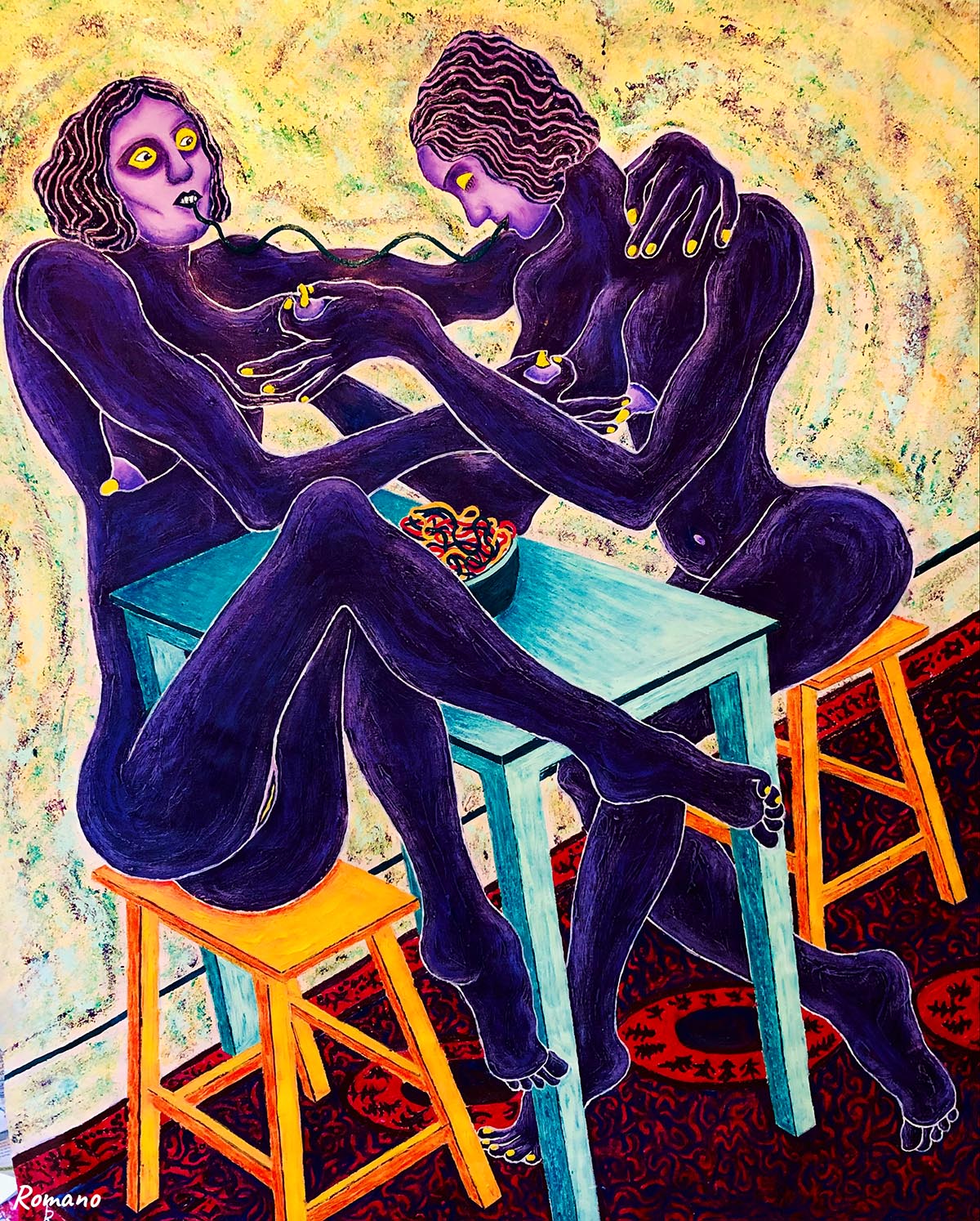 israel artwork, contemporary female artists, painters, twins, sisters