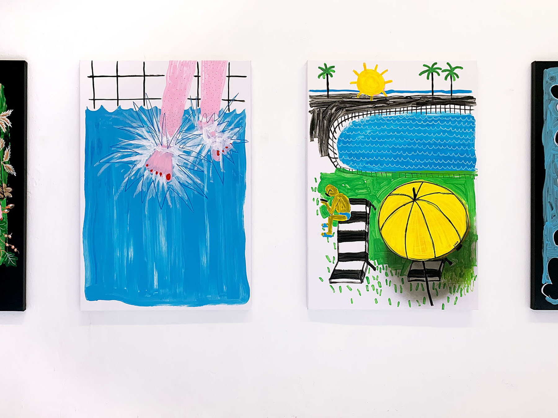 forever young, fantasies, neon colors, black and white, drawings