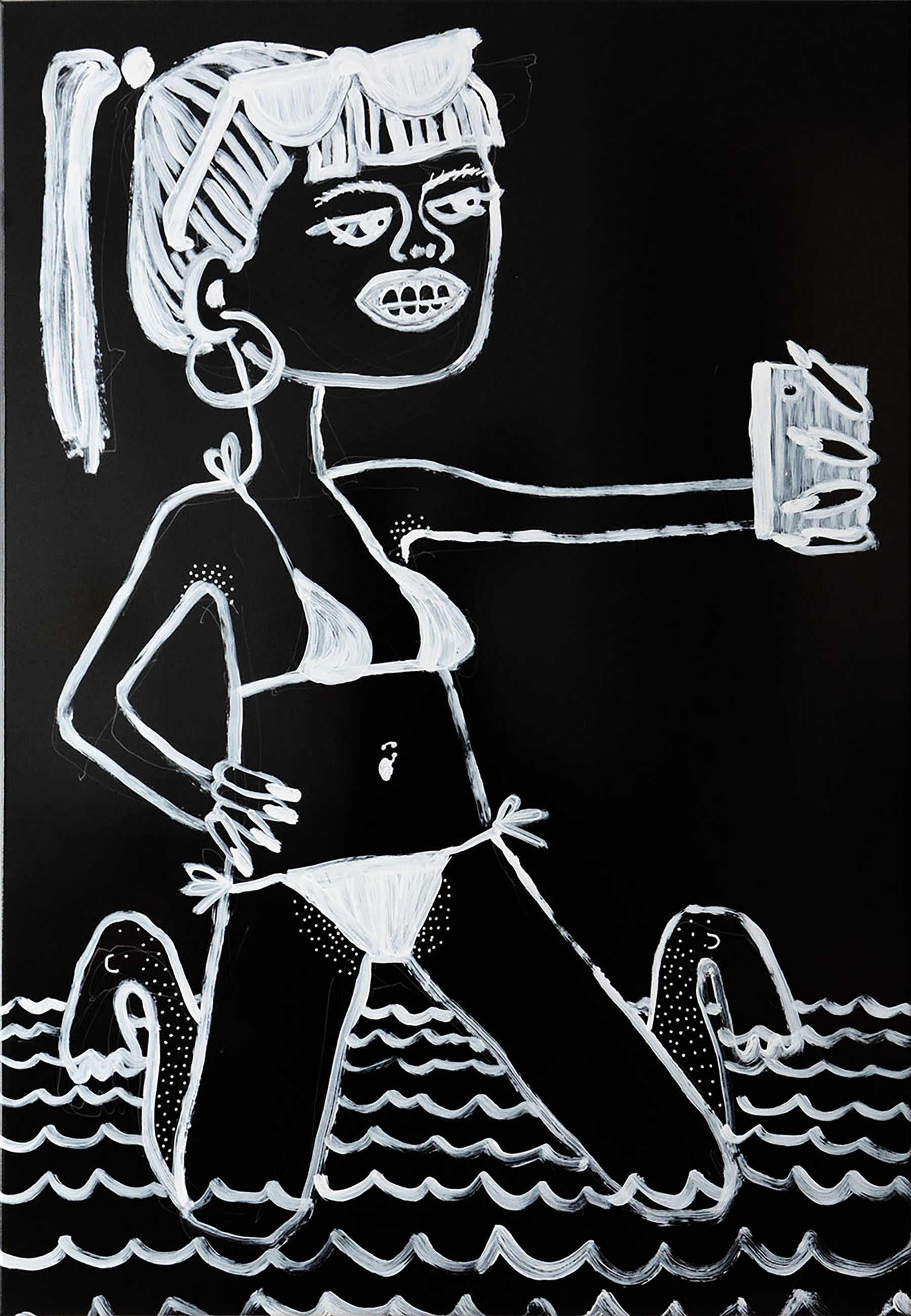 black and white, painting, drawing, emerging female artist