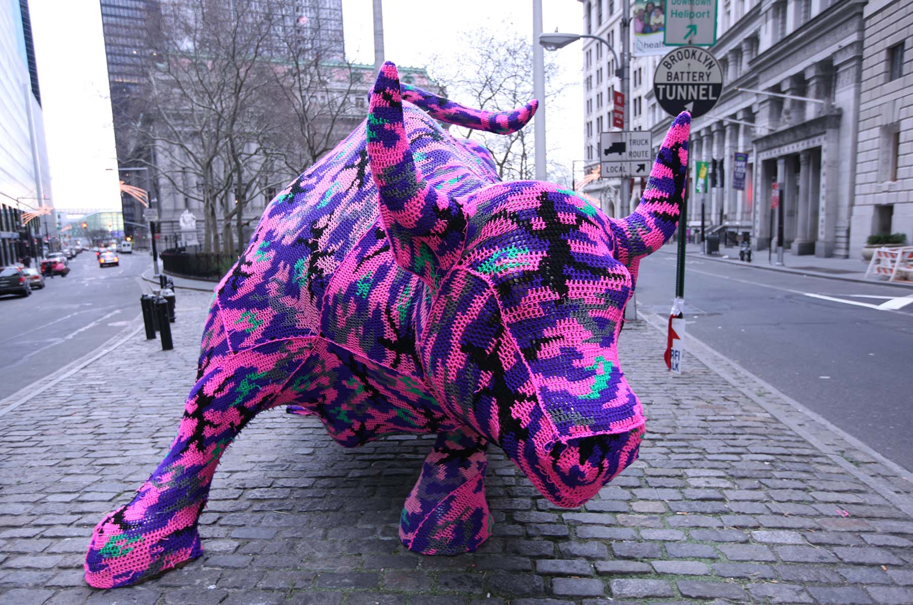 international female artist, womens rights, interventions, olek, famous wrapping art