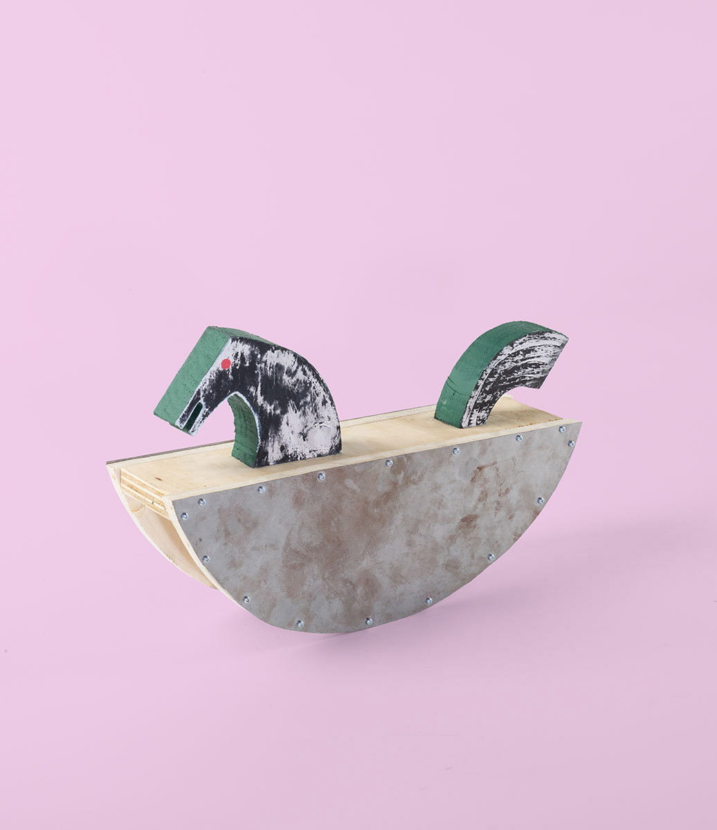 jonas mayer, rocking horse, sculpture, modern, unique