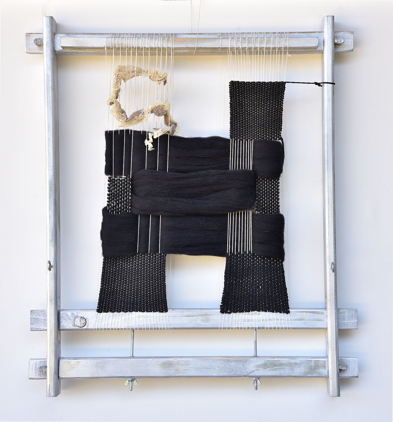 black and white weaves, contemporary art