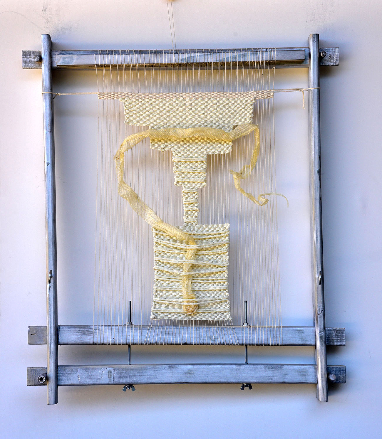 wall art, weaving art, loom, exhibition, viewing room