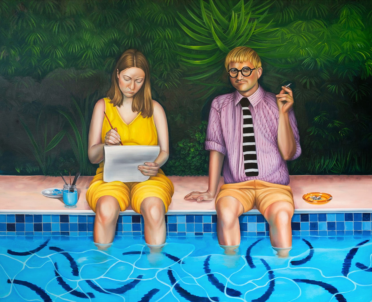 lena trydal and david hockney, pool