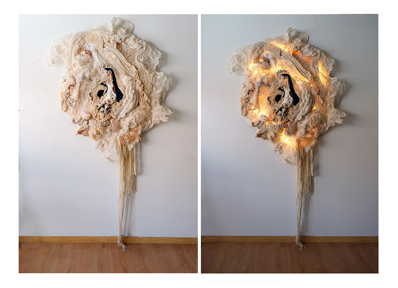 regina dejimenez, woven wall art, light installation