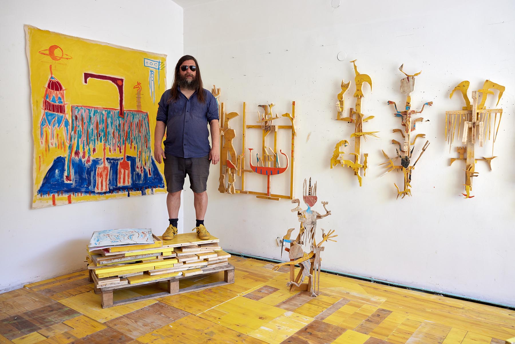 artist studio, ernst koslitsch, yellow universe, systems of beliefs