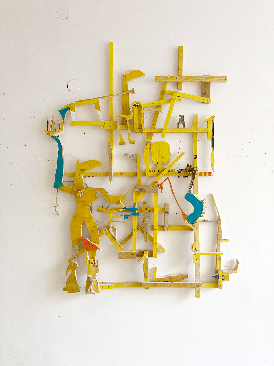 constructing a universe in yellow, figurative modern art, artsy
