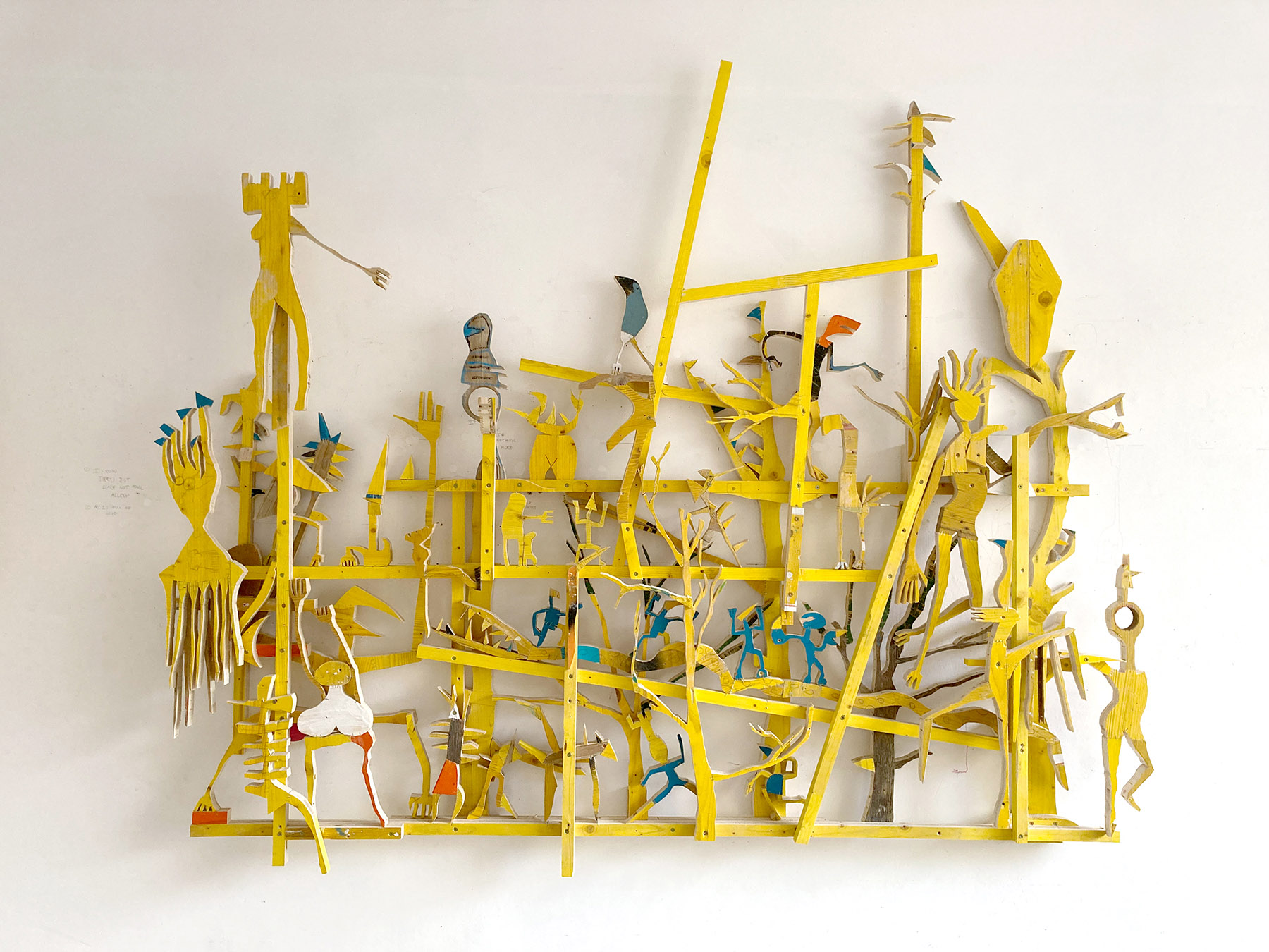 upcoming artist, shortlist, ernst koslitsch, full of love, wallpiece in yellow