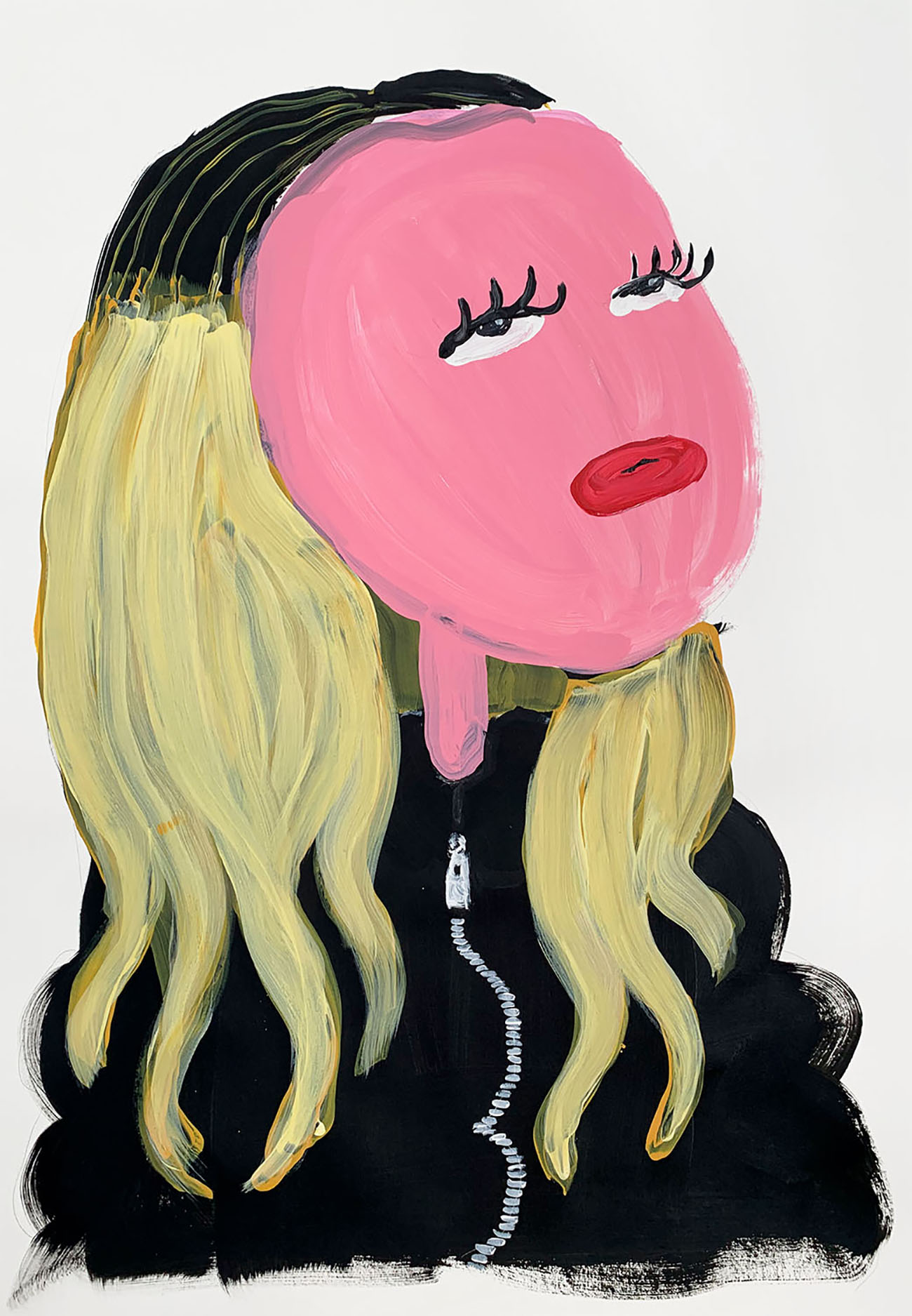 pink figurative painting