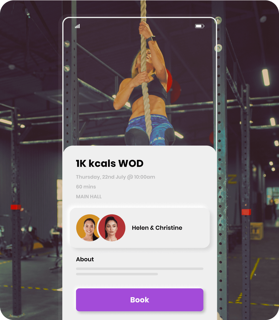 Bookee's studio mobile apps for booking a crossfit class