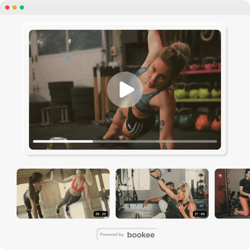 A collage of crossfit video exercises available on demand