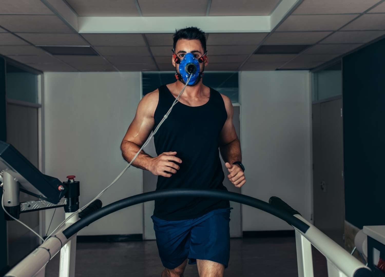 Man taking treadmill test