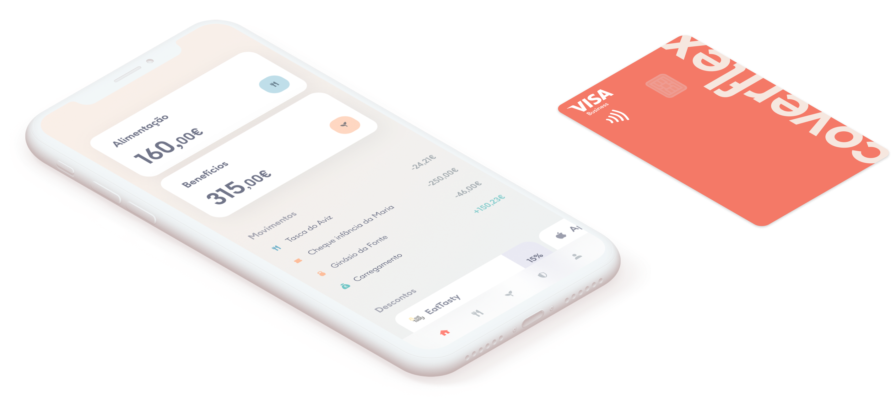 app e cartão de benefícios flexíveis e alimentação num só