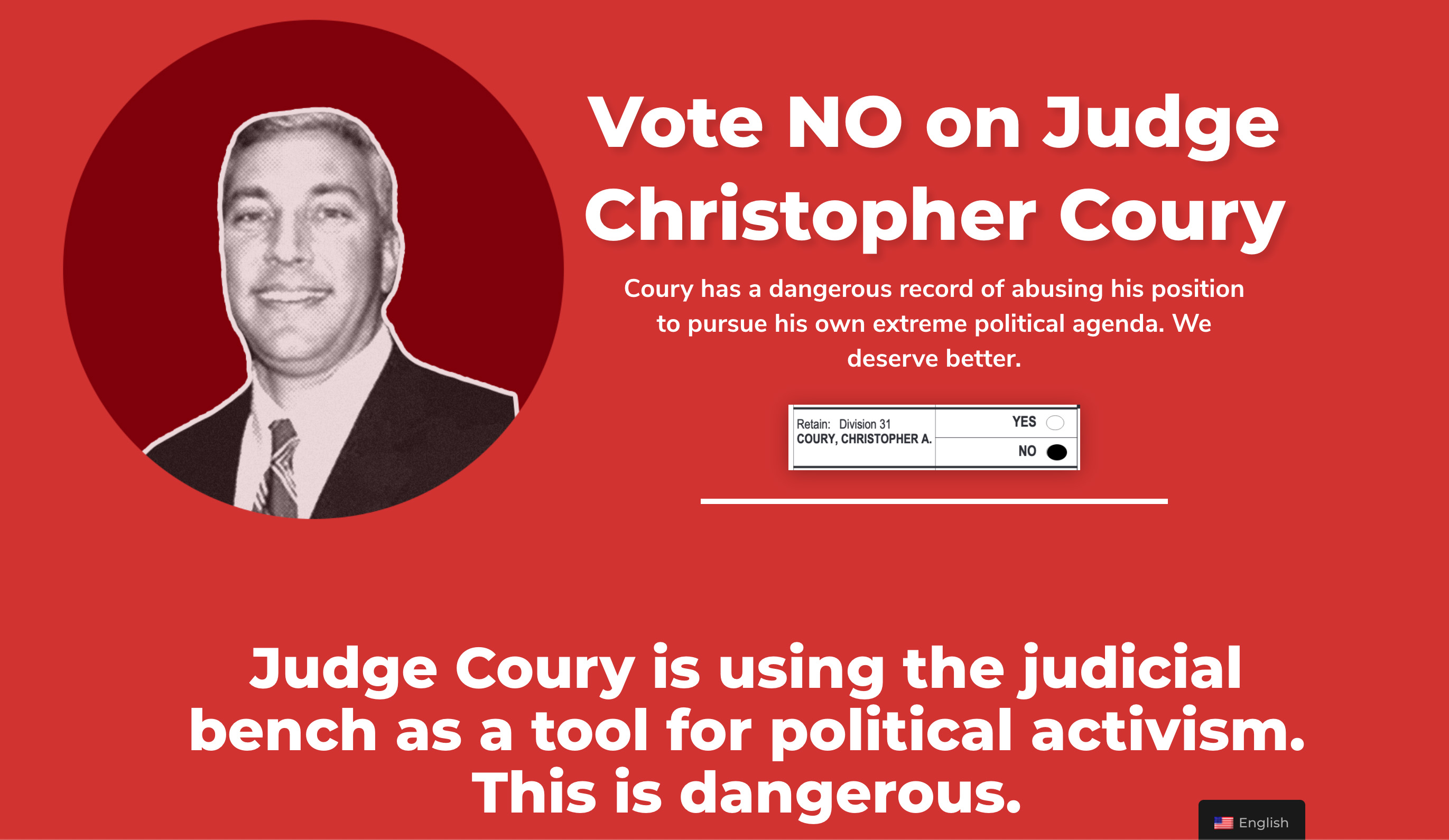 No On Coury Landnig Page